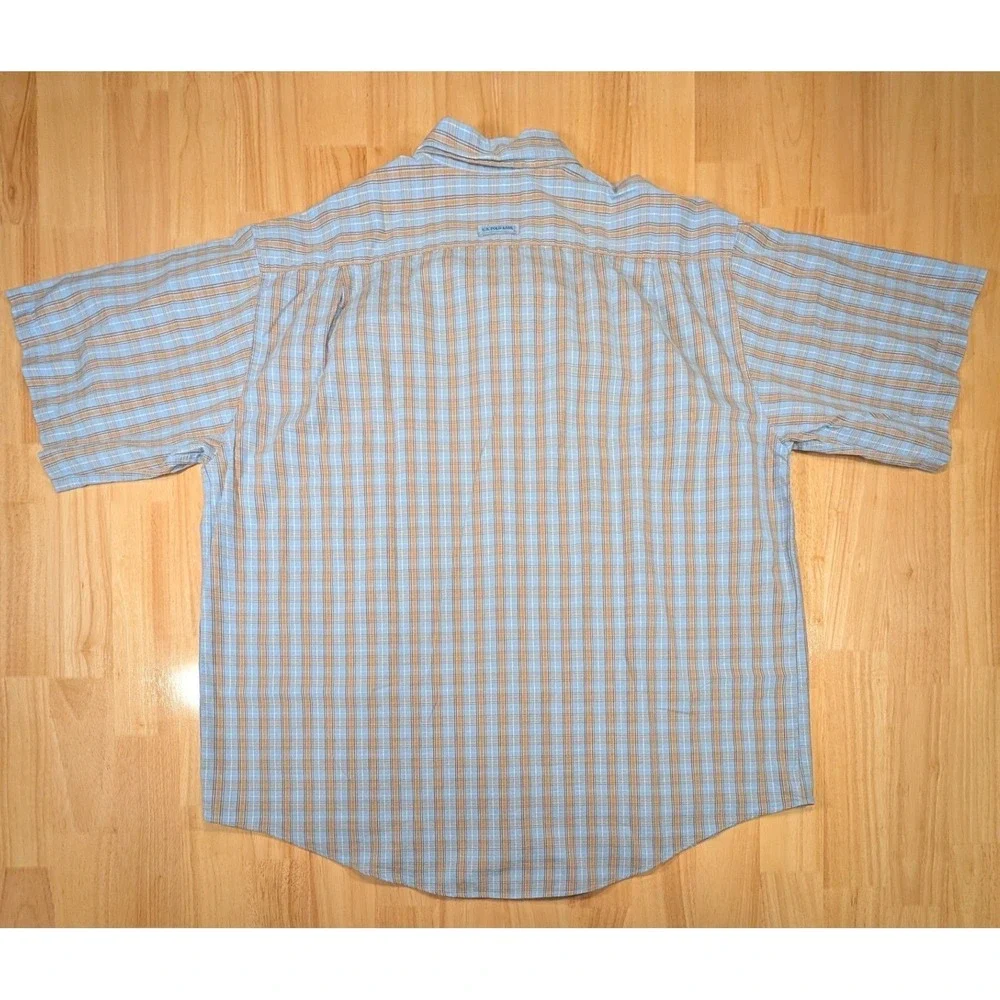 Lot of 2‎ US Polo Assn Mens 2XL Short Sleeve Button Down Plaid Cotton Shirts